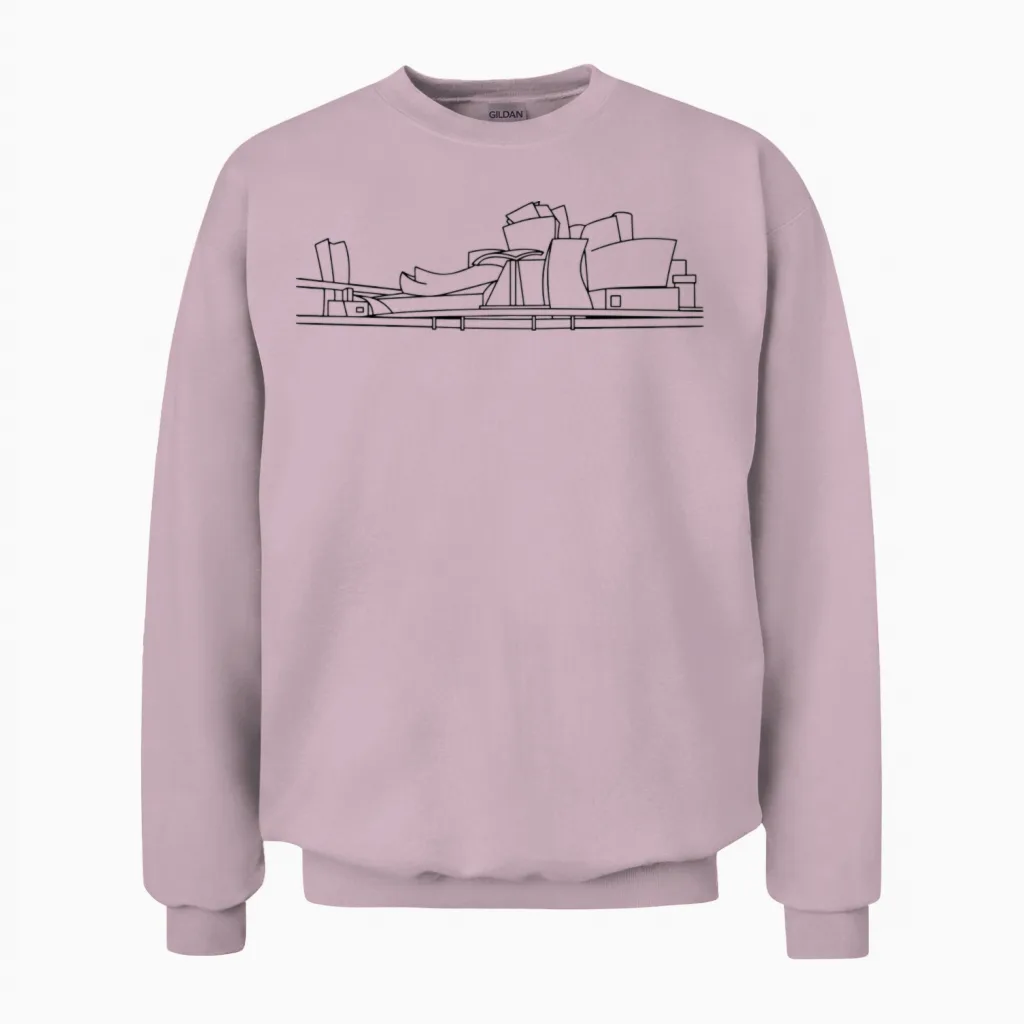 Guggenheim Museum Bilbao Unisex Sweatshirt in Light Pink