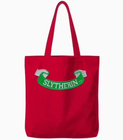 Harry Potter Slytherin Banner Embroidery Design Tote Bags - Red