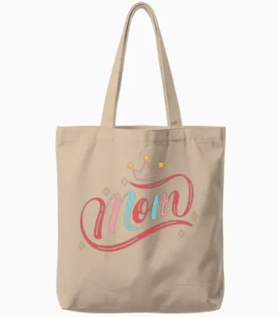 Mom / Colorful Graphic Design Tote Bags - Natural