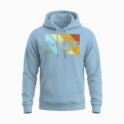 Swimming Retro Unisex Hoodie - Light Blue