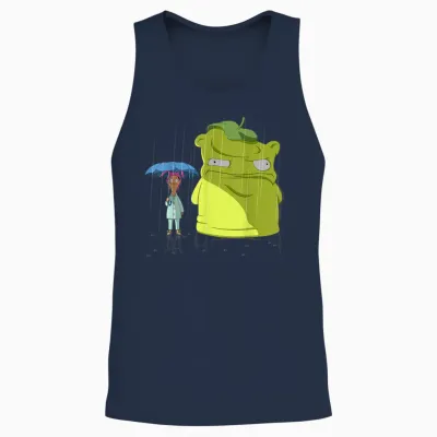 Bob's Burgers Louise & Kuchi Kopi Rain Portrait Unisex Tank Top - Navy
