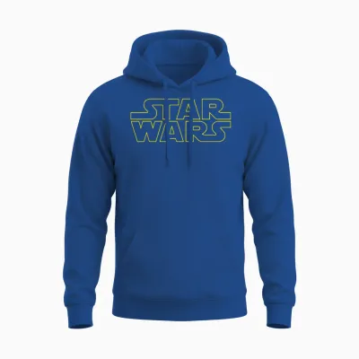 Star Wars Simple Title Logo Outline Disney+ Unisex Hoodie - Royal