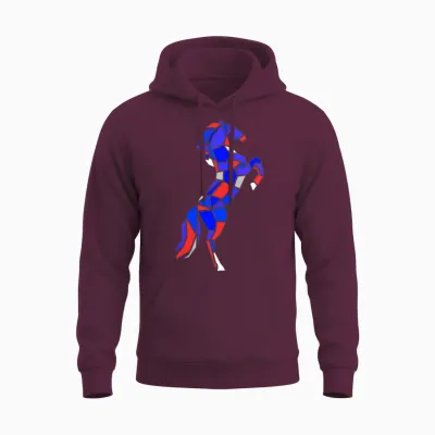 Prismatic Mosaic Horse Unisex Hoodie - Maroon