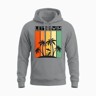 Colorful Retro Let's Swim Unisex Hoodie - Sport Grey