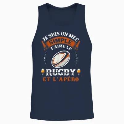 J'aime Le Rugby Et L'apéro Original Idea Rugbyman Humour Unisex Tank Top - Navy