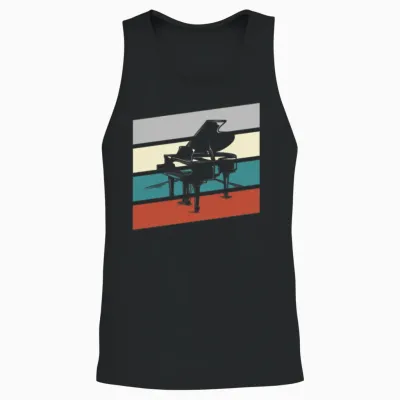 Piano Retro Unisex Tank Top - Black