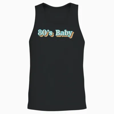 Retro Style 80's Unisex Tank Top - Black