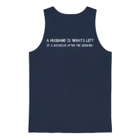 Funny Husband Quote - Bachelor Humor Unisex Tank Top - Navy – 1