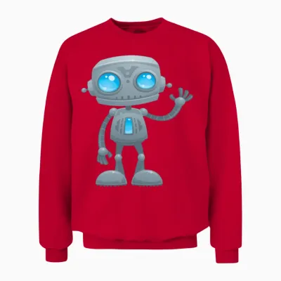 Waving Robot Unisex Sweatshirt - Red
