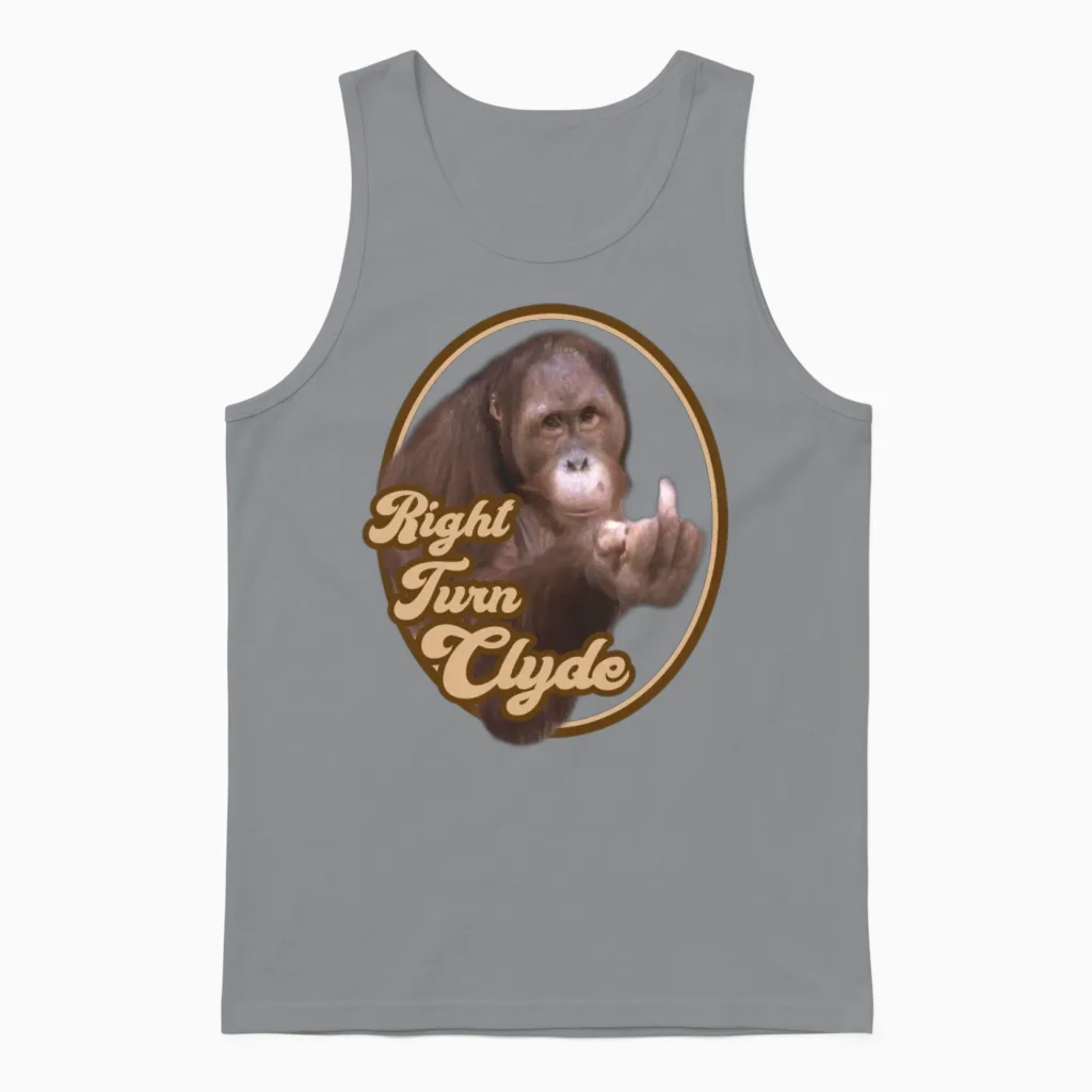 Right Turn Clyde Clint Eastwood Every Which Way Unisex Tank Top in Sport Grey