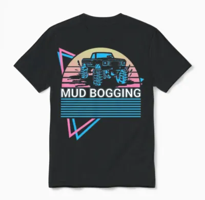 Mud Bogging Retro Unisex T-Shirt - Black