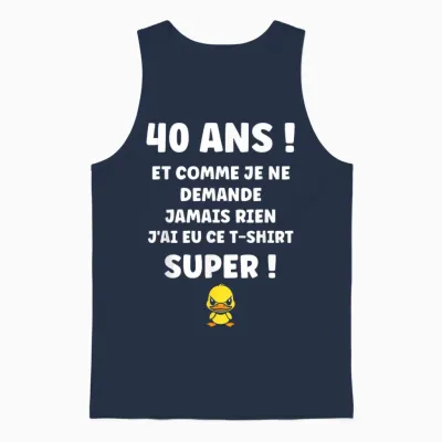 Draw Idea Funny 40 Years Funny Birthday 40 Years Unisex Tank Top - Navy
