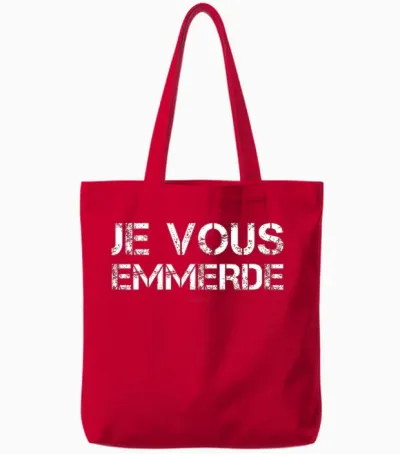 Je Vous Emmerde Tee Shirt Homme Manche Courte Humour T-Shirt Haut De Gamme Tote Bags - Red