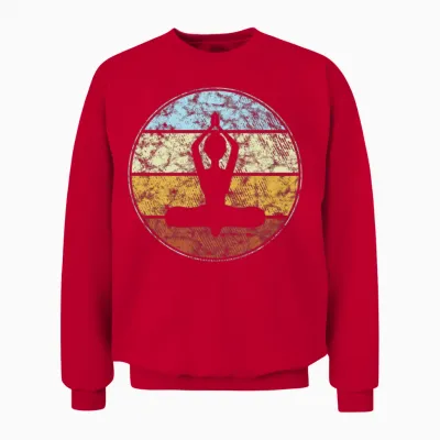 Meditation Retro Unisex Sweatshirt - Red