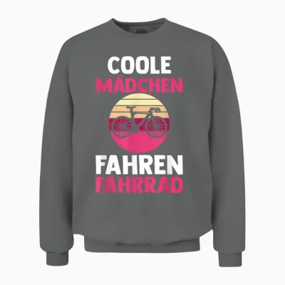 Fahrradfahrer Coole Mädchen Fahren Fahrrad Unisex Sweatshirt - Graphite Heather