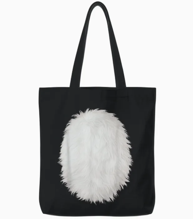 White Belly Costume Diy Cosplay Panda Bear Cat Skunk Deer Tote Bags in Black