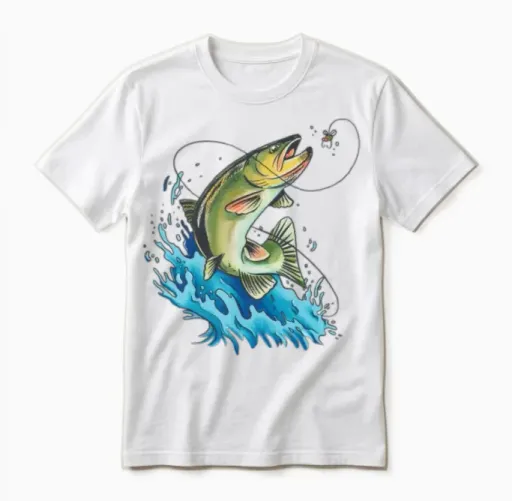Fishing Fishing Fish Hobby Unisex T-Shirt in White