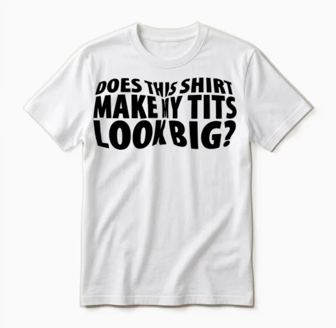 Big Tits Funny Unisex T-Shirt in White