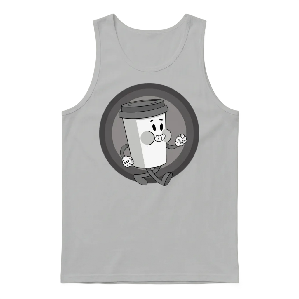 Retro Coffee Unisex Tank Top - Ash