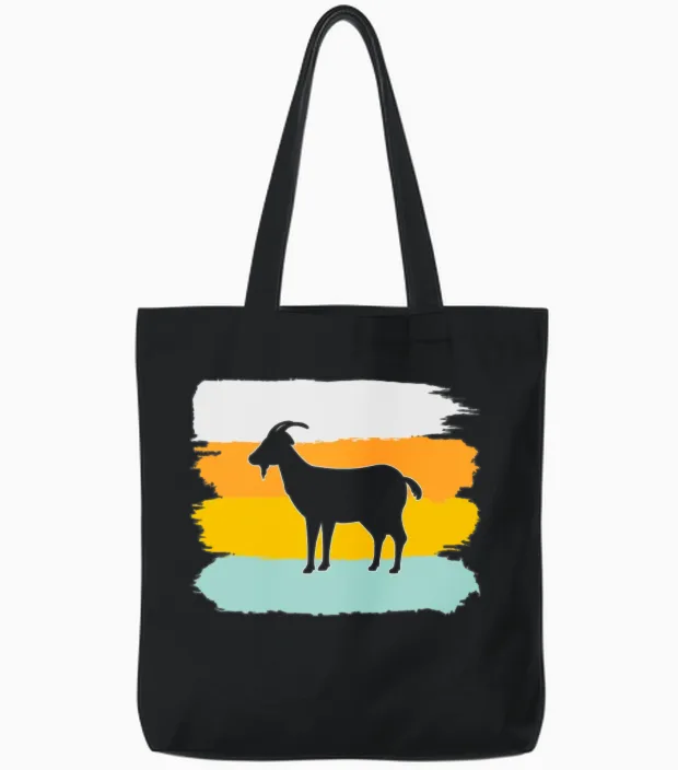 Goat Retro Farm & Country Tote Bags in Black