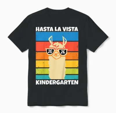 Kinder Kita Abgänger 2026 Hasta La Vista Kindergarten 2026 Kita Ade Unisex T-Shirt - Black