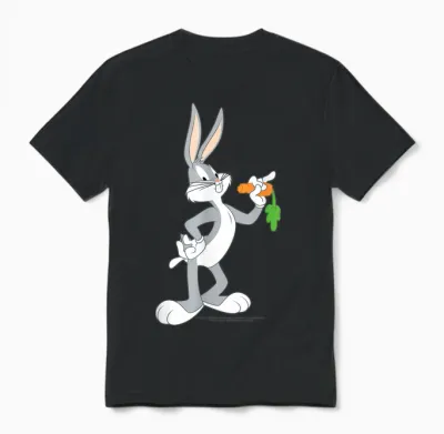 Looney Tunes Bugs Bunny Isst Eine Karotte Unisex T-Shirt - Black