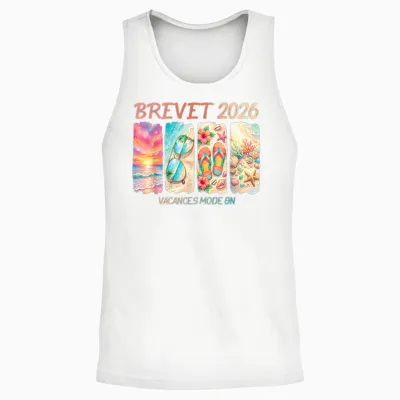 Brevet 2026 Vacances Plages Mode on Félicitation Mention Unisex Tank Top - White