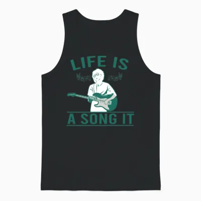 Life Is a Song It Unisex Tank Top - Black