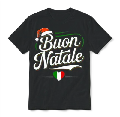Buon Natale Italian Xmas Unisex T-Shirt - Black