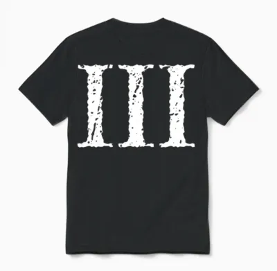 Roman Numeral 3 Iii ~ Three Unisex T-Shirt - Black