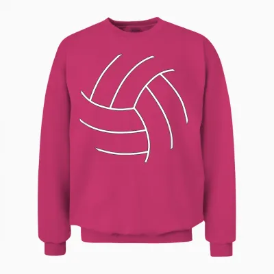 Plain Volleyball Seams Volleyball Player Unisex Sweatshirt - Heliconia
