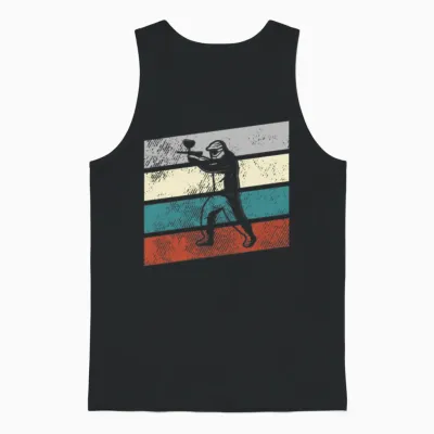 Paintball Retro Unisex Tank Top - Black