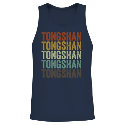 Tongshan China Retro Vintage Unisex Tank Top - Navy