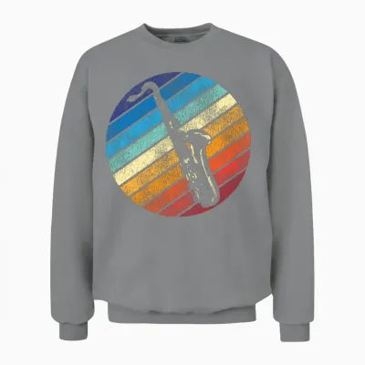 Saxophone Retro Vintage Unisex Sweatshirt - Sport Grey