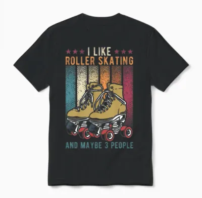 Rollerskating Retro Unisex T-Shirt - Black