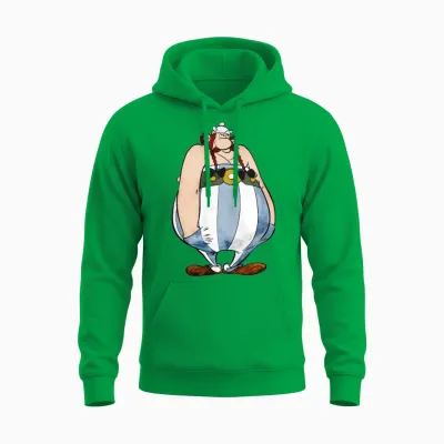 Asterix & Obelix Obelix Sulking Unisex Hoodie - Irish Green