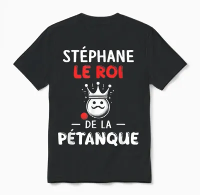 Personalised Gift Man First Name Stéphane Pétanque Humour Unisex T-Shirt - Black