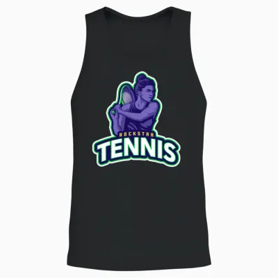 Tennis Rockstar Unisex Tank Top - Black