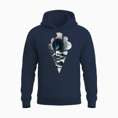 Ocean Wave Ice Cream Unisex Hoodie - Navy