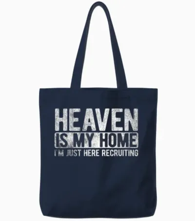 Heaven Is My Home Christian Religious Jesus T-Shirt Small Tote Bags - Navy