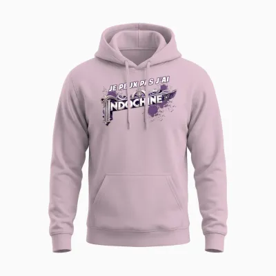 Indochine Design Fan Music Man Woman T-Shirt, Black, S Unisex Hoodie - Light Pink