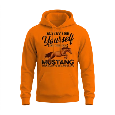 Mustang Horse Unisex Hoodie - Safety Orange