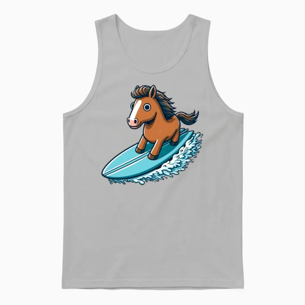 Horse Surfing - Lovers Unisex Tank Top in Ash