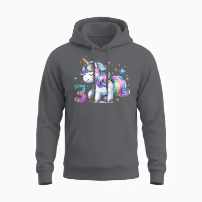 3 Geburtstag Mädchen Geschenke 3 Jahre Alt Einhorn Outfit Unisex Hoodie - Charcoal
