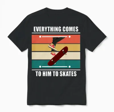 Funny Skateboard Saying Unisex T-Shirt - Black