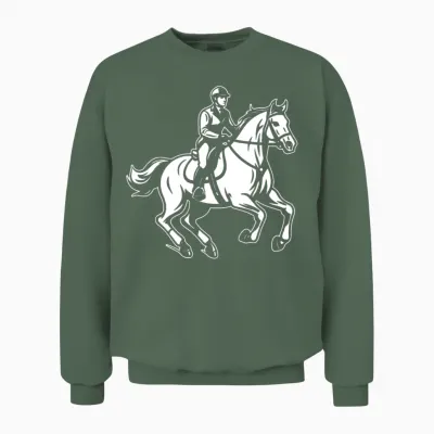 Horse Riding Unisex Sweatshirt - Military Green