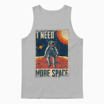 Funny Quote Space Man Astronaut Retro I Need More Space Unisex Tank Top - Ash