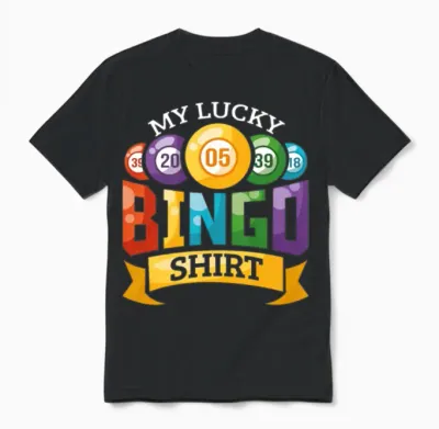 My Lucky Bingo T-Shirt Funny Bingo Playerlong,slee Unisex T-Shirt - Black