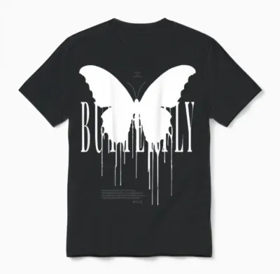 Effect Butterfly Insect Moth Butterfly Chaos Butterfly T-Shirt, Black Unisex T-Shirt - Black