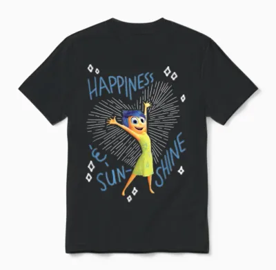 Pixar Inside Out 2 Joy Happiness T-Shirt, Yellow, S Unisex T-Shirt - Black